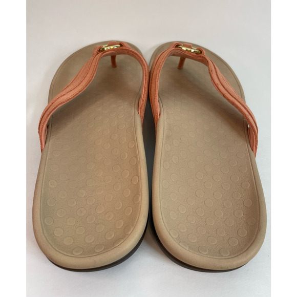 Vionic Coral and Gold Women's Sandals - Picture 4 of 9